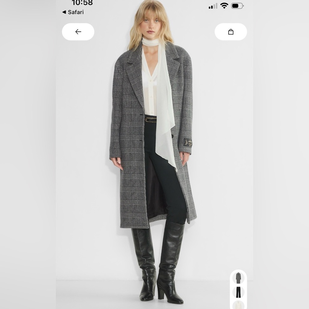 Wilfred ONLY Coat, wool-cashmere, Gilles black/white, 2XS